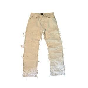 NWOT boohooMAN Men's Jeans Light Tan Inside Out Seams Size 32 x 32